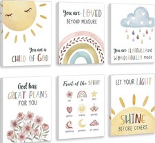 Kids Bible Verses Wall Decor Inspirational Christian Wall Art Set Of 6