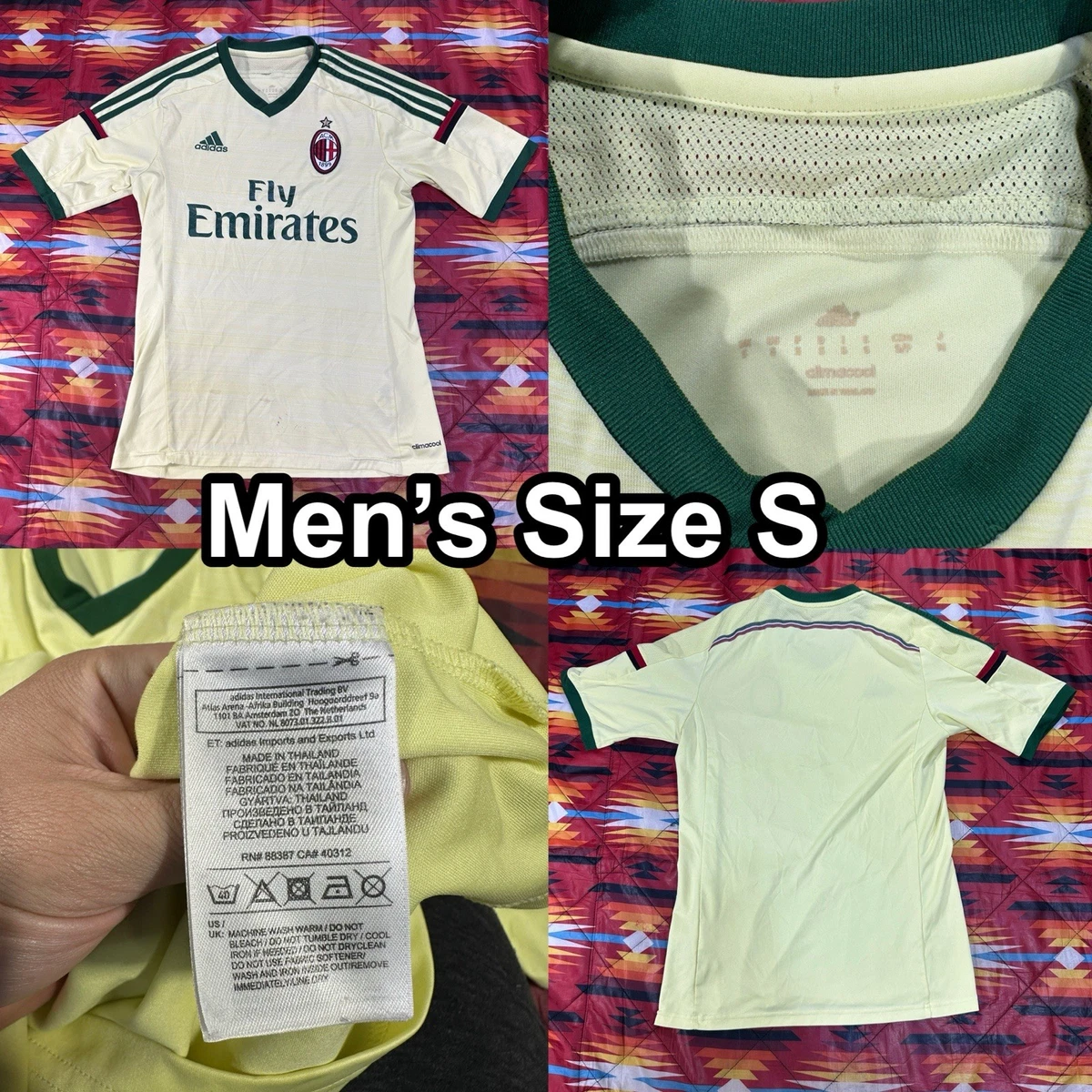 adidas AC Milan Yellow International Club Soccer Fan Apparel and