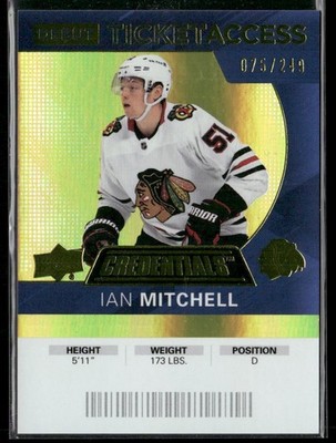 Ian Mitchell 2021 Credentials 2020-21 Debut Ticket Access Yellow #125 /249