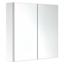 HOMCOM Bathroom Cabinet Double Door Wall Mounted Mirror Stainless Steel
