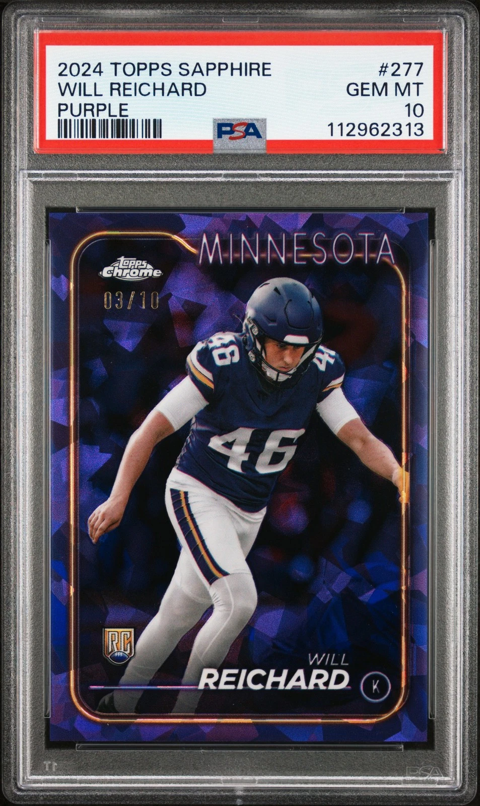 Will Reichard Topps Chrome Sapphire #277 Purple