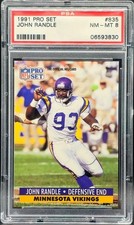 John Randle 1991 Pro Set Football #835 RC PSA 8