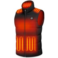Men's Heated Vest with 16000mAh 7.4V Battery Pack Included, Light Large Black