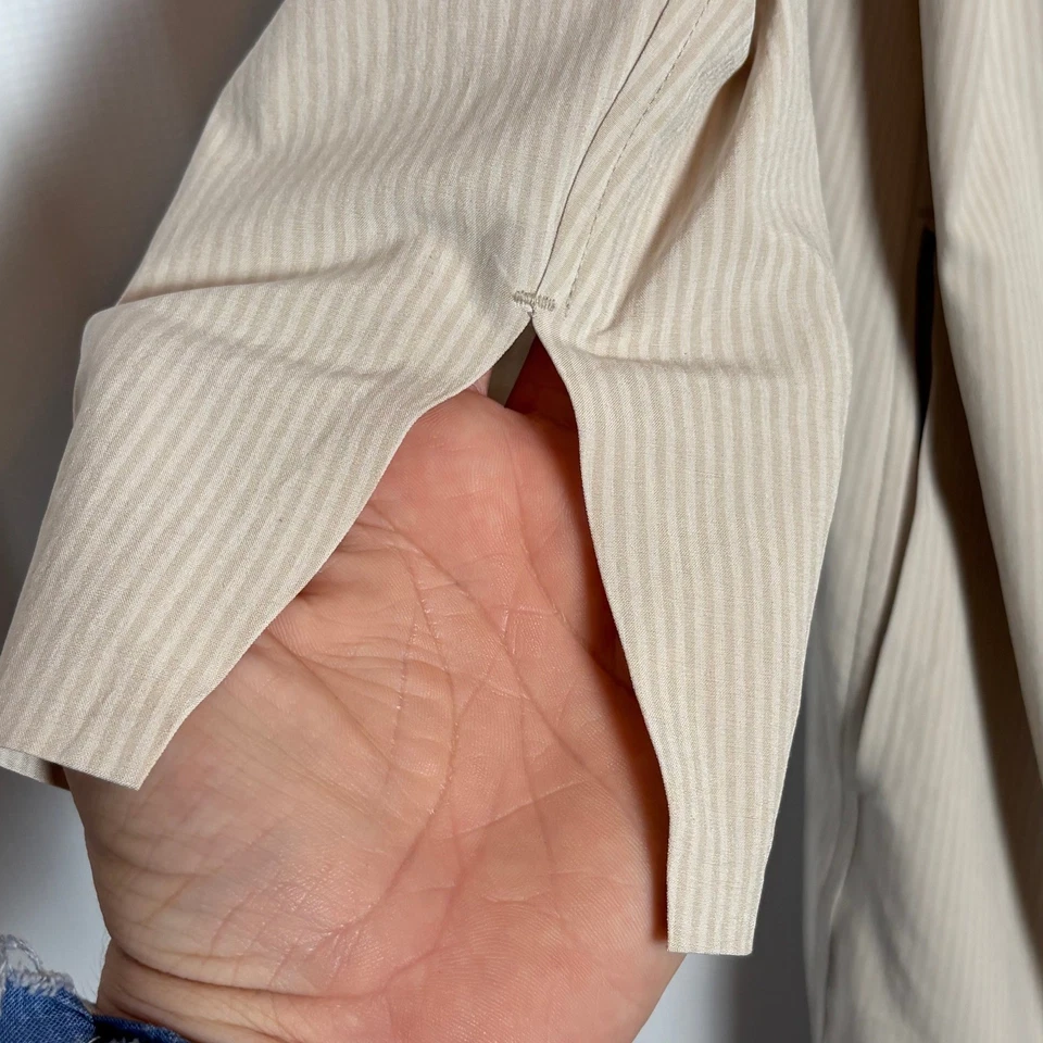 Vestido Camisa Athleta Urbano L Rayas L/S Abotonada Midi Cápsula Carrera Foto 3 de 4