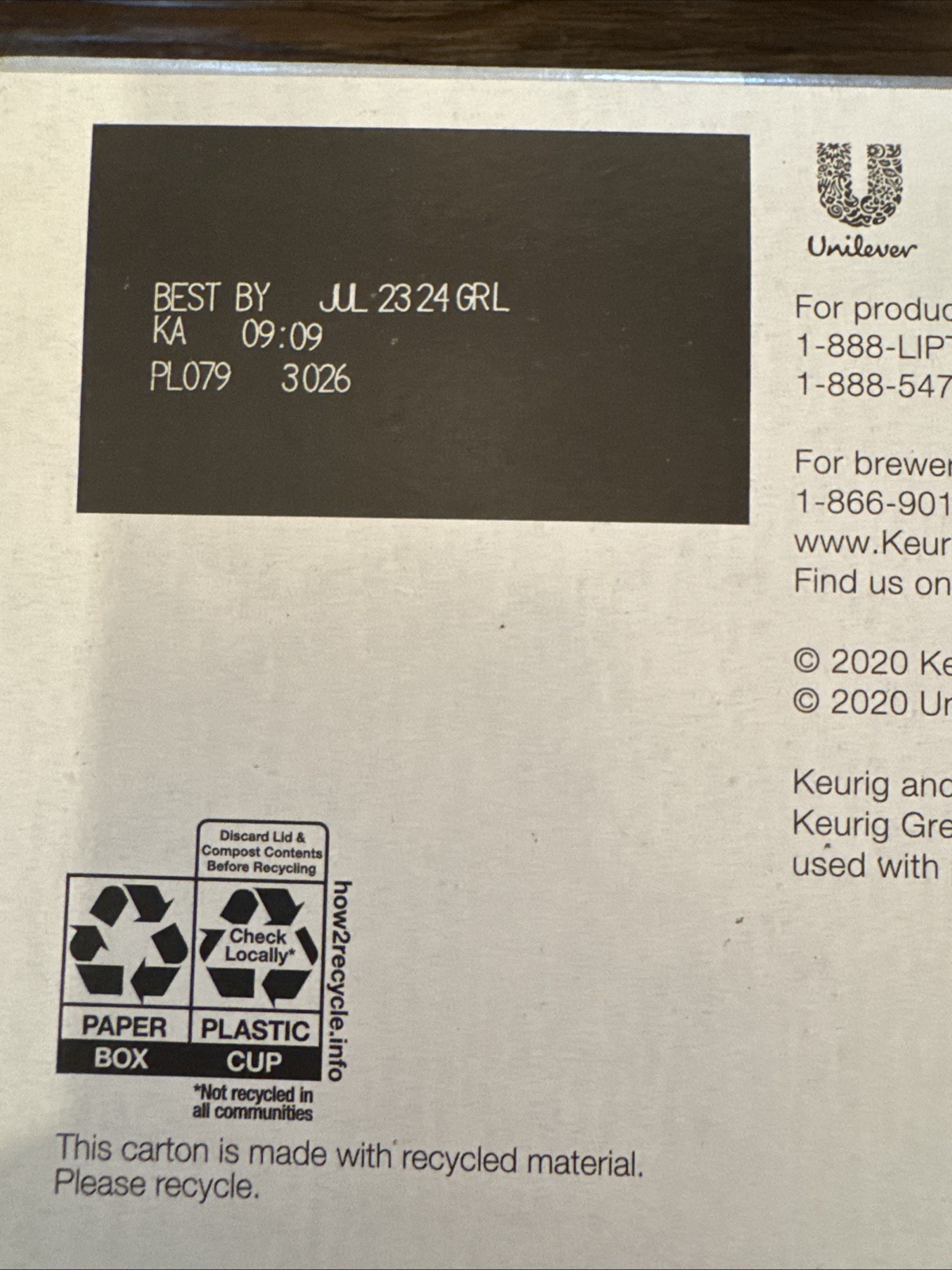 Green Tea Chamomile Mint Lipton Expired Unopened Keurig K-Cups