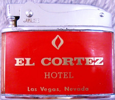 Briquet publicitaire plat vintage-RARE-"EL CORTEZ" Hotel Casino Las Vegas Nevada