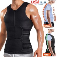 Men's Sauna Suit Sweat Vest Neoprene Shirt Body Shaper Weight Loss Waist Trainer