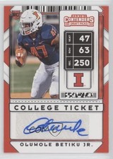 2020 Contenders Draft Picks College Ticket Blue Foil Oluwole Betiku Jr Auto lu0