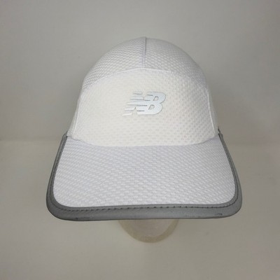 New Balance 5 Panel Preformance Hat Cap White Mesh Running Adjustable Strap