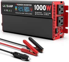 OLTEANP 1000W Power Inverter 12V DC to 120V AC LCD USB-C 36W Open Box