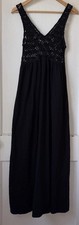 Aerie Black Crochet Bodice Maxi Dress Sleeveless V-Neck Boho Beach Sz M