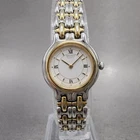 Seiko Watch Women 21mm White Dial Two Tone Round 1f20-0a30 New Battery