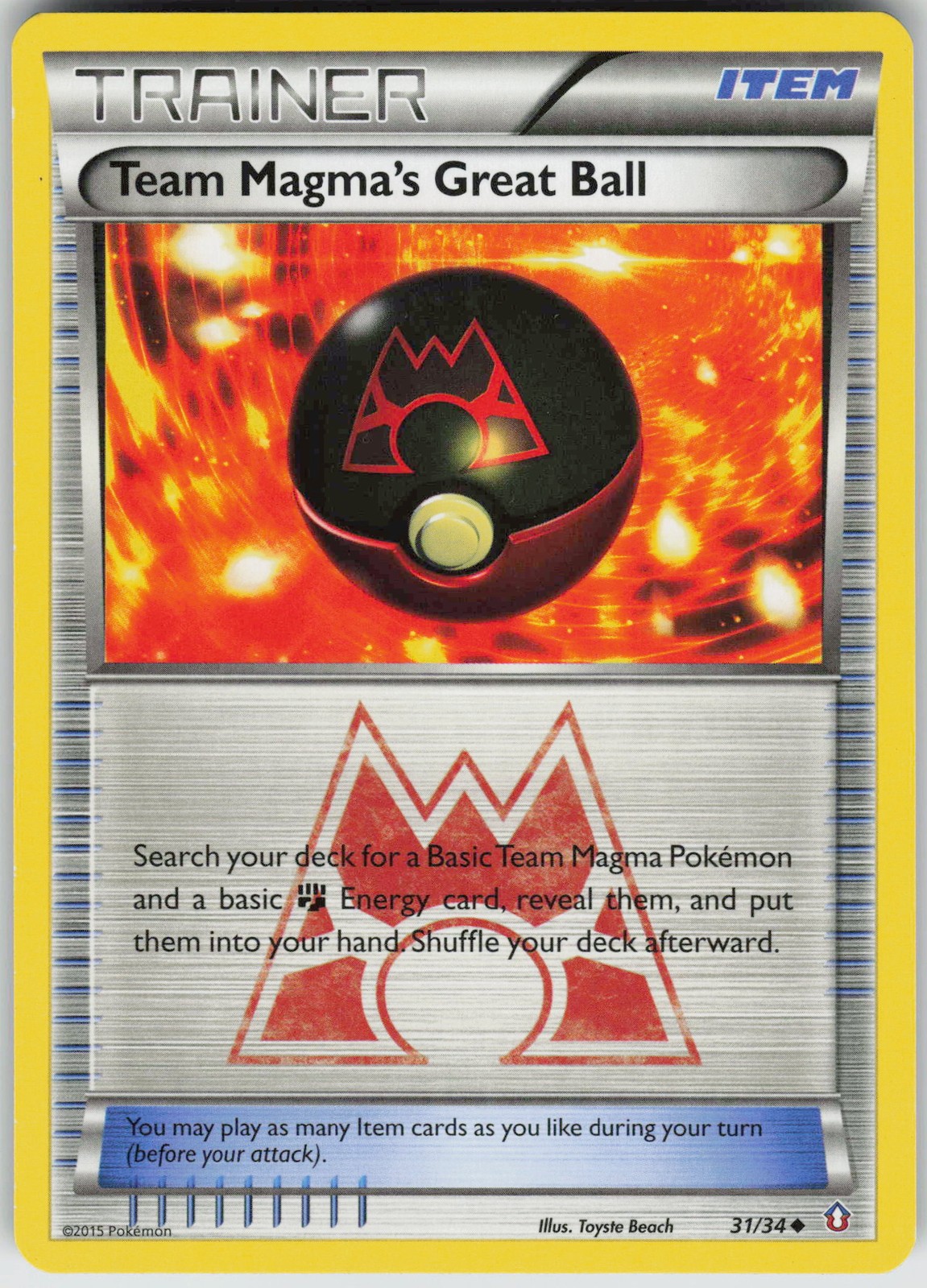 Pokemon Team Magma's Great Ball 31/34 Double Crisis Uncommon NM