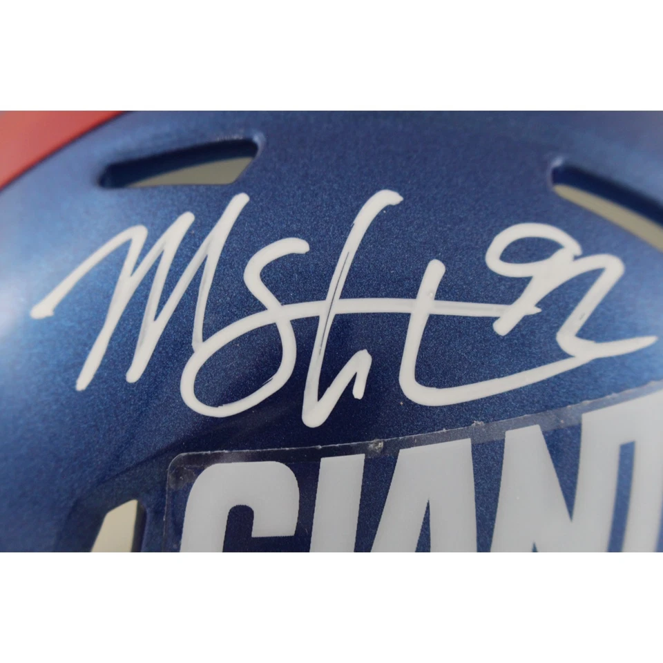 Michael Strahan Autographed New York Giants Color Rush Mini Helmet Beckett 49857 - Image 2 of 4