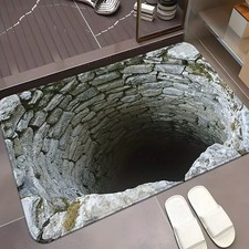 3D Optical Illusion Endless Abyss Non-Slip Door Mat Washable Durable Rug