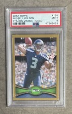 2012 Topps #165 Russell Wilson RC ROOKIE CARD GOLD #/2012 Stands PSA 9 SEAHAWKS. rookie card picture