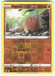 Diglett 092/202 Reverse Holo Common Sword & Shield Base Set