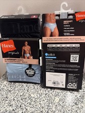 Hanes Originals Ultimate Men's SuperSoft Briefs,2, 3pk - Blue/Black Size Small