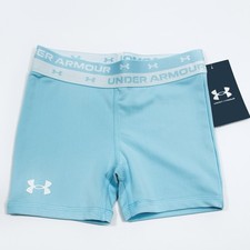 Under Armour Toddler Girls HeatGear Shorty Shorts, Size 4 Light Blue NWT NEW