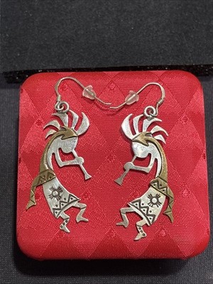 Vtg Zuni Brad Panteah Sterling Silver Kokopelli Brass Accents Native American