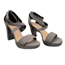 Limelight Lainey Sparkle Platform Heel Womens 8.5 Strappy Bling NYE Party Shoes