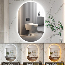 LED Lighted Bathroom Mirror 20x30 Inch Anti-Fog Dimmable With Time Function