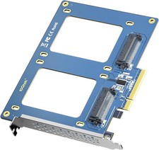 10GTEK PCIe 3.0 x8 to Dual U.2 NVMe SSD Adapter Card, 2x U.2,