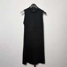 Ann Taylor Women's Black Sleeveless Mock Neck Knit Shift Dress Size M Minimalist
