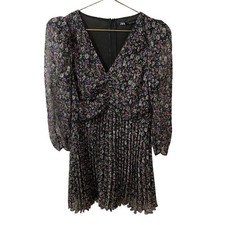 Zara Pleated Floral Mini Dress Size Small