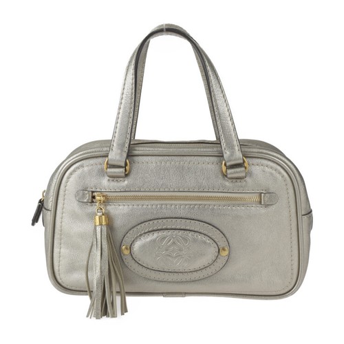 Excellent condition LOEWE Madrid Mini Boston Bag Handbag Leather Gold Anagram Ta