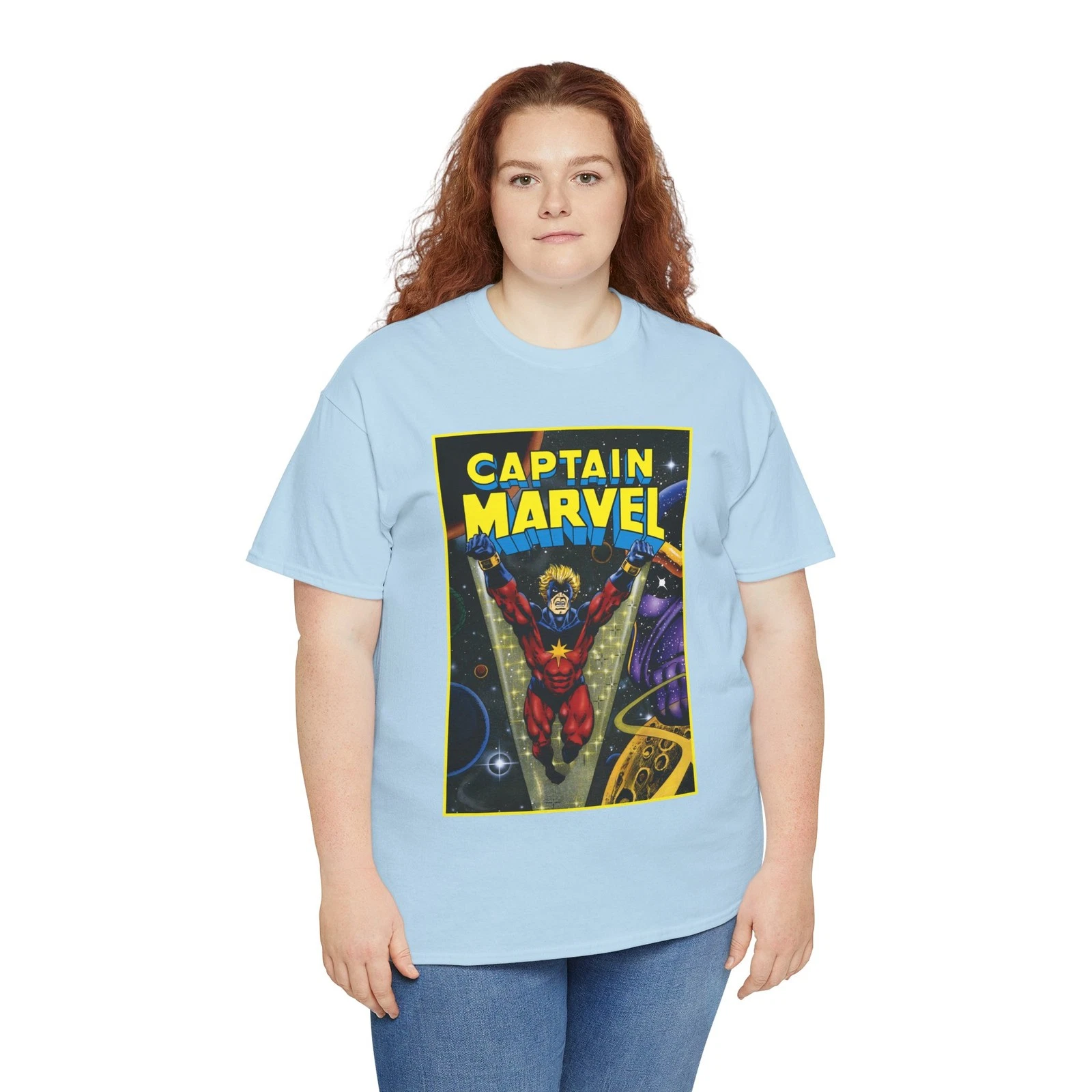 Captain Marvel T-Shirt - Jim Starlin Art - Mar-Vell - Thanos - Marvel Comics