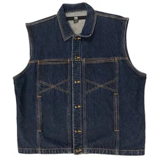 Vintage Y2K Marithe + Francois Girbaud Dark Wash Denim Vest Men’s XL