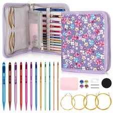 Tunisian Crochet Hooks Set, 12-Size 3.0mm-10.0mm Interchangeable Crochet Hook...