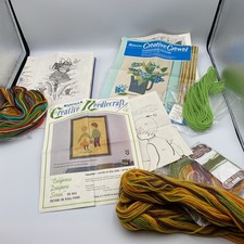 Vintage Crewel And Needlecraft Charts (3) Bucilla Hiawatha Incomplete, Some Yarn