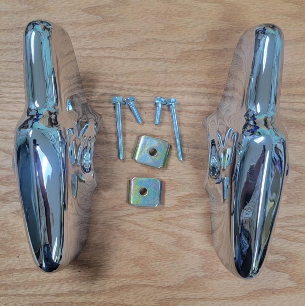 1957 CHEVY ACCESSORY REAR BUMPER GUARDS with MOUNTING HARDWARE | eBay
