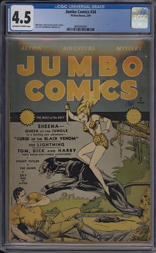 JUMBO COMICS  24  CGC 4.5 - 4655036007 - Beautiful Fiction House from 1941!