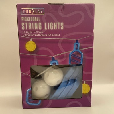 FUN DAY 5 LED Pickleball String Lights Battery Operated ~ New in Box