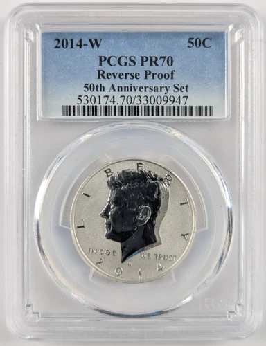 2014-W Kennedy Reverse Proof Silver Half Dollar 50c 50th Anniv PCGS PR70