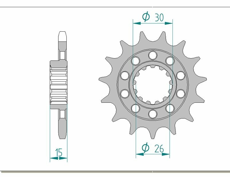 Pignon AFAM standard acier 166800 - 525 pour transmission de moto