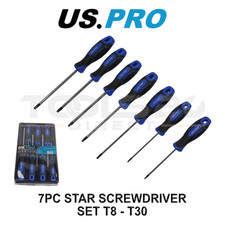 US PRO Tools 7-teiliges Stern-Schraubendreher-Set T8-T30 Torx-kompatibel Cushion Grip 4621