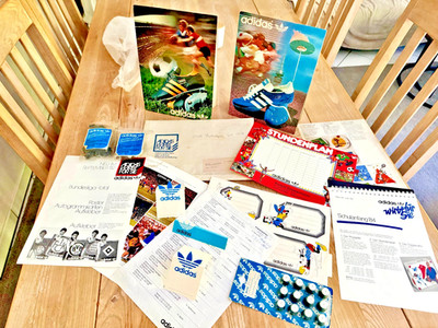Adidas Vintage Display Katalog Werbeartikel Turnschuhe Fußballschuhe 70s 80s