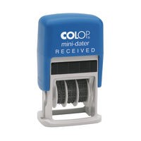 Image of COLOP Self Inking Mini Text and Date Stamp RECEIVED S160L1