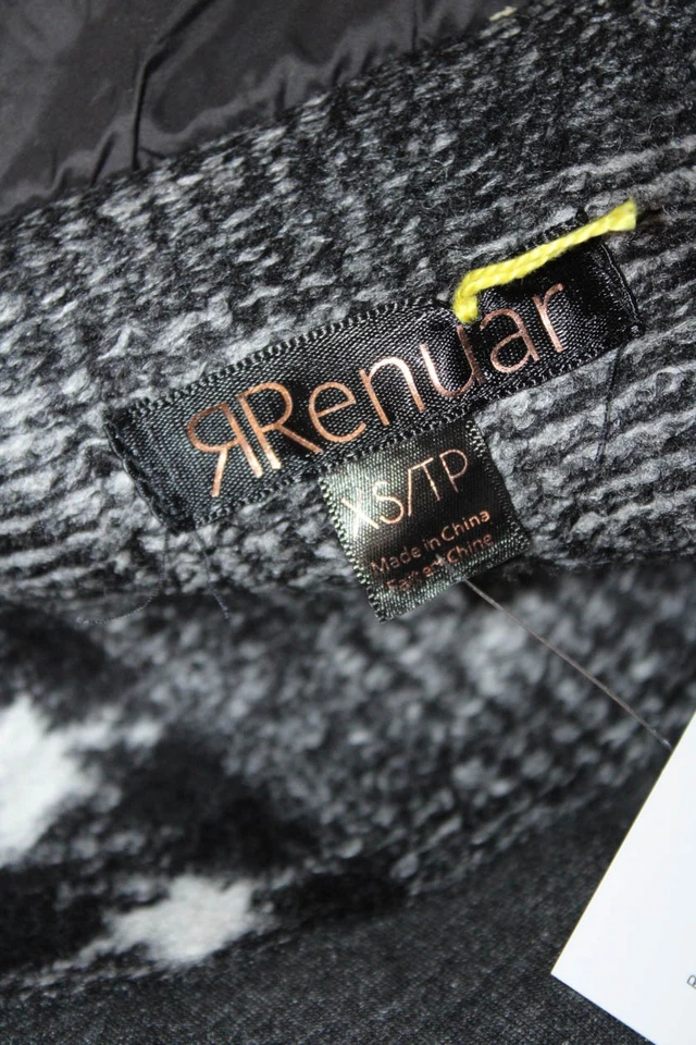 Renuar Womens Textured Thick Knitted Button Collar Checkered Jacket Black Size X - Image 4 of 4