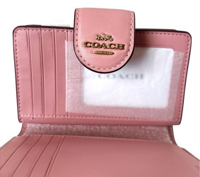 Coach Medium Corner Zip Wallet In Signature Leather CZ341 Pink