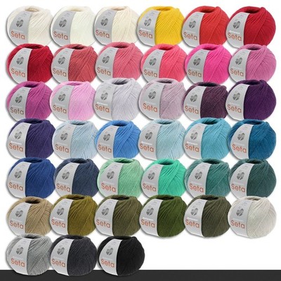 Lana Grossa 5x 100 g Meilenweit 100 Seta Sockenwolle Merino Seide Garn Stricken