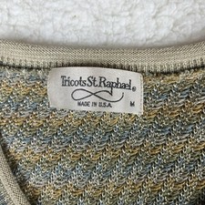 Vintage Tricots St Raphael Mens M USA Vneck Knitted Sweater Jumper Grandpacore