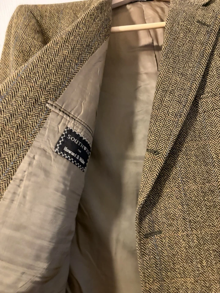 Мужская винтажная куртка Southwick в елочку из шерстяной смеси, размер 42R - Изображение 3 из 4