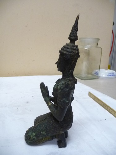 3862. Bronzefigur Thailand Tempelwächter Thephanom Bronze Figur - Bild 3 von 5