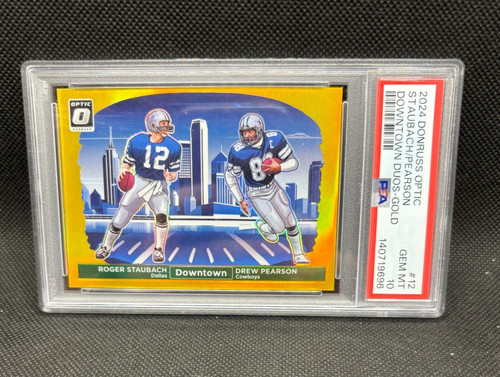 Drew Pearson / Roger Staubach [Gold] #12 2024 Panini Donruss Optic Downtown Duos card