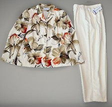 Alfred Dunner Floral Jacket Pants Set Outfit NWT 18 Columbus Circle
